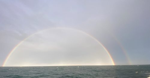 Calm ocean horizon during an unattended burial at sea without family present